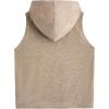 imageSweatyRocks Womens Summer Sleeveless Hooded Tank Top TShirt for Athletic Exercise Relaxed BreathableSolid Khaki