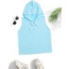 imageSweatyRocks Womens Summer Sleeveless Hooded Tank Top TShirt for Athletic Exercise Relaxed BreathableSolid Light Blue