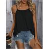 imageSweatyRocks Womens Summer Tank Top Spaghetti Strap Pleated Camisole Sleeveless Loose Cami TopsBlack