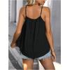 imageSweatyRocks Womens Summer Tank Top Spaghetti Strap Pleated Camisole Sleeveless Loose Cami TopsBlack