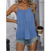 imageSweatyRocks Womens Summer Tank Top Spaghetti Strap Pleated Camisole Sleeveless Loose Cami TopsBlue