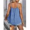 imageSweatyRocks Womens Summer Tank Top Spaghetti Strap Pleated Camisole Sleeveless Loose Cami TopsBlue