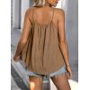 imageSweatyRocks Womens Summer Tank Top Spaghetti Strap Pleated Camisole Sleeveless Loose Cami TopsBrown