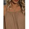 imageSweatyRocks Womens Summer Tank Top Spaghetti Strap Pleated Camisole Sleeveless Loose Cami TopsBrown