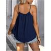 imageSweatyRocks Womens Summer Tank Top Spaghetti Strap Pleated Camisole Sleeveless Loose Cami TopsDark Blue
