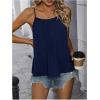 imageSweatyRocks Womens Summer Tank Top Spaghetti Strap Pleated Camisole Sleeveless Loose Cami TopsDark Blue