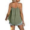 imageSweatyRocks Womens Summer Tank Top Spaghetti Strap Pleated Camisole Sleeveless Loose Cami TopsGreen