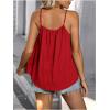 imageSweatyRocks Womens Summer Tank Top Spaghetti Strap Pleated Camisole Sleeveless Loose Cami TopsRed