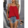 imageSweatyRocks Womens Summer Tank Top Spaghetti Strap Pleated Camisole Sleeveless Loose Cami TopsRed