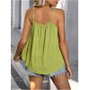 imageSweatyRocks Womens Summer Tank Top Spaghetti Strap Pleated Camisole Sleeveless Loose Cami TopsSolid Green