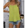 imageSweatyRocks Womens Summer Tank Top Spaghetti Strap Pleated Camisole Sleeveless Loose Cami TopsSolid Green