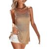 imageSweatyRocks Womens Tank Top Spaghetti Strap Sleeveless Loose Fit Summer TopsKhaki