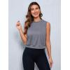 imageSweatyRocks Womens Workout Crop Tank Top Sleeveless Activewear Workout Top for Gym Athletic Exercise Running Yoga ShirtsGrey