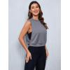 imageSweatyRocks Womens Workout Crop Tank Top Sleeveless Activewear Workout Top for Gym Athletic Exercise Running Yoga ShirtsGrey