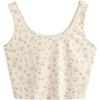 imageSweatyRocks Womens Casual Summer Floral Print Sleeveless Stretch Crop Tank TopApricot and Purple