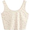 imageSweatyRocks Womens Casual Summer Floral Print Sleeveless Stretch Crop Tank TopBeige Pink Floral
