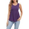 imageSweatyRocks Womens Summer Scoop Neck Ruffle Hem Babydoll Tank Sleeveless Peplum Tunic TopPurple