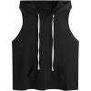 imageSweatyRocks Womens Summer Sleeveless Hooded Tank Top TShirt for Athletic Exercise Relaxed BreathablePocket Black