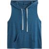 imageSweatyRocks Womens Summer Sleeveless Hooded Tank Top TShirt for Athletic Exercise Relaxed BreathablePocket Blue