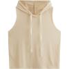 imageSweatyRocks Womens Summer Sleeveless Hooded Tank Top TShirt for Athletic Exercise Relaxed BreathableSolid Apricot