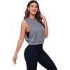imageSweatyRocks Womens Workout Crop Tank Top Sleeveless Activewear Workout Top for Gym Athletic Exercise Running Yoga ShirtsGrey