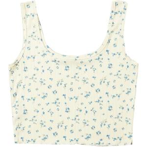 imageSweatyRocks Womens Casual Summer Floral Print Sleeveless Stretch Crop Tank TopWhite Blue