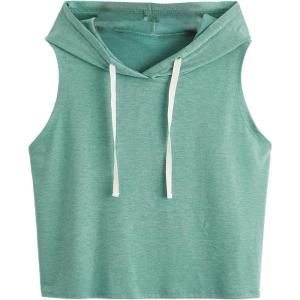 imageSweatyRocks Womens Summer Sleeveless Hooded Tank Top TShirt for Athletic Exercise Relaxed BreathableArmy Green