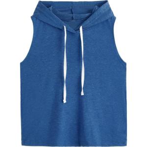 imageSweatyRocks Womens Summer Sleeveless Hooded Tank Top TShirt for Athletic Exercise Relaxed BreathableBlue Color