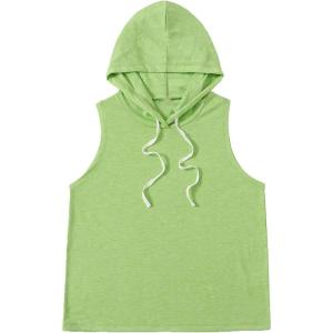 imageSweatyRocks Womens Summer Sleeveless Hooded Tank Top TShirt for Athletic Exercise Relaxed BreathableGrass Green
