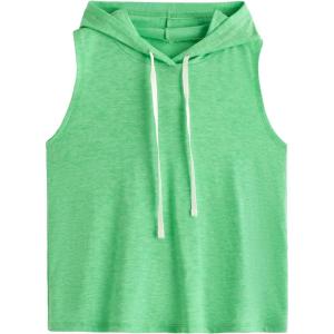 imageSweatyRocks Womens Summer Sleeveless Hooded Tank Top TShirt for Athletic Exercise Relaxed BreathablePlain Green