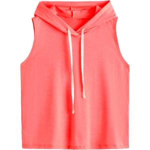imageSweatyRocks Womens Summer Sleeveless Hooded Tank Top TShirt for Athletic Exercise Relaxed BreathableSolid Pink