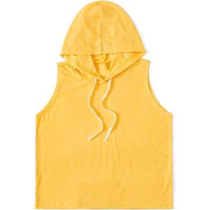 imageSweatyRocks Womens Summer Sleeveless Hooded Tank Top TShirt for Athletic Exercise Relaxed BreathableYellow
