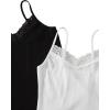 imageSweatyRocks 2 Pcs Womens lace Camisole V Neck Tank Top Sleeveless Y2k Trim Ruched Aesthetic Cami Tank TopBlack and White