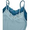 imageSweatyRocks 2 Pcs Womens lace Camisole V Neck Tank Top Sleeveless Y2k Trim Ruched Aesthetic Cami Tank TopBlue