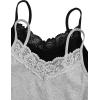 imageSweatyRocks 2 Pcs Womens lace Camisole V Neck Tank Top Sleeveless Y2k Trim Ruched Aesthetic Cami Tank TopGrey Black