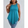 imageSweatyRocks Women Loose Sleeveless Solid Color Casual Plain Tank Tops Plus Size Curved Hem Workout Summer Tee TopsBlue