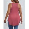 imageSweatyRocks Women Loose Sleeveless Solid Color Casual Plain Tank Tops Plus Size Curved Hem Workout Summer Tee TopsWatermelon Pink