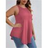 imageSweatyRocks Women Loose Sleeveless Solid Color Casual Plain Tank Tops Plus Size Curved Hem Workout Summer Tee TopsWatermelon Pink