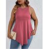 imageSweatyRocks Women Loose Sleeveless Solid Color Casual Plain Tank Tops Plus Size Curved Hem Workout Summer Tee TopsWatermelon Pink