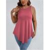 imageSweatyRocks Women Loose Sleeveless Solid Color Casual Plain Tank Tops Plus Size Curved Hem Workout Summer Tee TopsWatermelon Pink