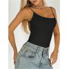 imageSweatyRocks Womens Backless Camisole Tops Criss Cross Fitted Spaghetti Strap Tank TopBlack