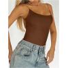 imageSweatyRocks Womens Backless Camisole Tops Criss Cross Fitted Spaghetti Strap Tank TopBrown