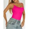 imageSweatyRocks Womens Backless Camisole Tops Criss Cross Fitted Spaghetti Strap Tank TopHot Pink