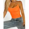 imageSweatyRocks Womens Backless Camisole Tops Criss Cross Fitted Spaghetti Strap Tank TopOrange