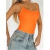 imageSweatyRocks Womens Backless Camisole Tops Criss Cross Fitted Spaghetti Strap Tank TopOrange