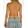 imageSweatyRocks Womens Backless Camisole Tops Criss Cross Fitted Spaghetti Strap Tank TopOrange