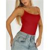 imageSweatyRocks Womens Backless Camisole Tops Criss Cross Fitted Spaghetti Strap Tank TopRed