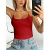 imageSweatyRocks Womens Backless Camisole Tops Criss Cross Fitted Spaghetti Strap Tank TopRed