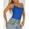 imageSweatyRocks Womens Backless Camisole Tops Criss Cross Fitted Spaghetti Strap Tank TopRoyal Blue