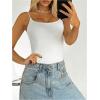 imageSweatyRocks Womens Backless Camisole Tops Criss Cross Fitted Spaghetti Strap Tank TopWhite